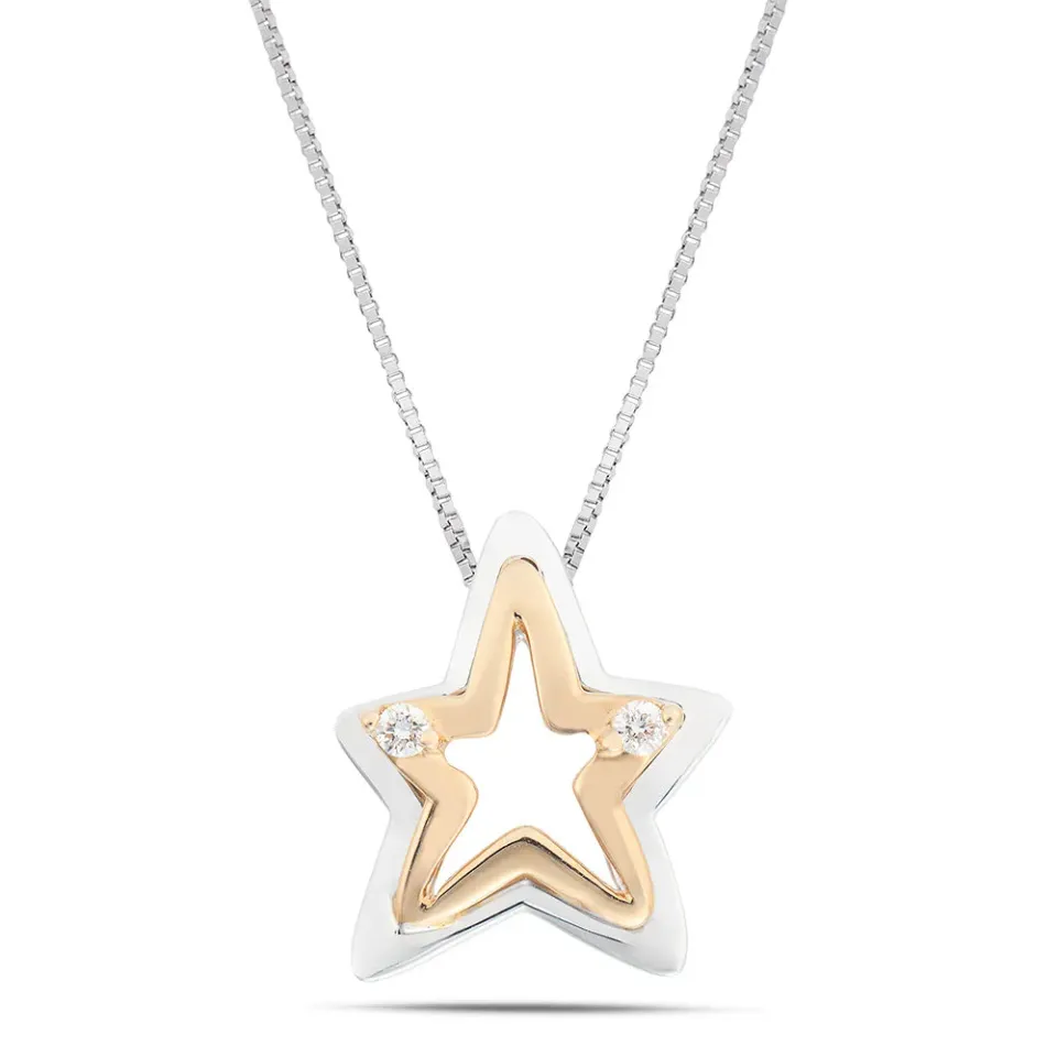 Sinico Coccole Stella collana oro bicolore diamanti