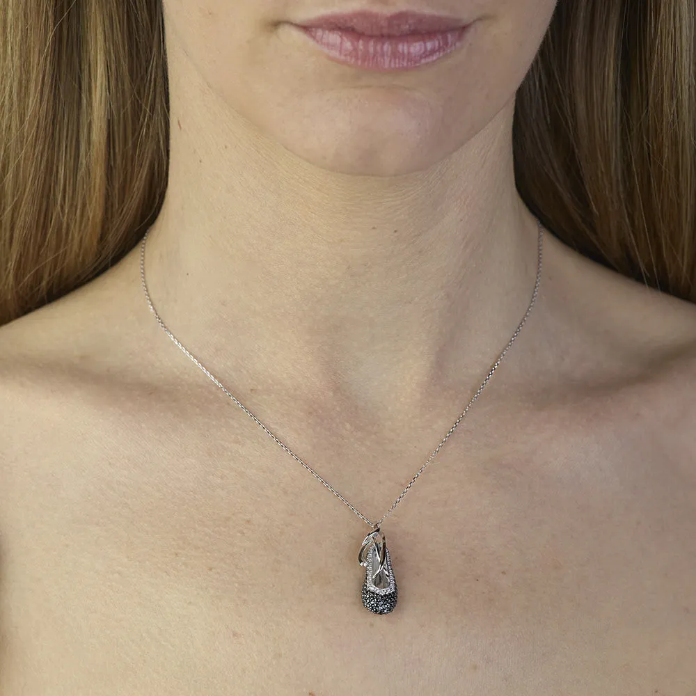 Sinico Dance scarpetta collana oro bianco 42 cm zirconia