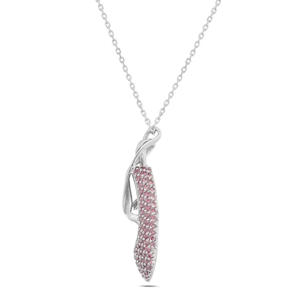 Sinico Dance scarpetta collana oro bianco zirconia rosa