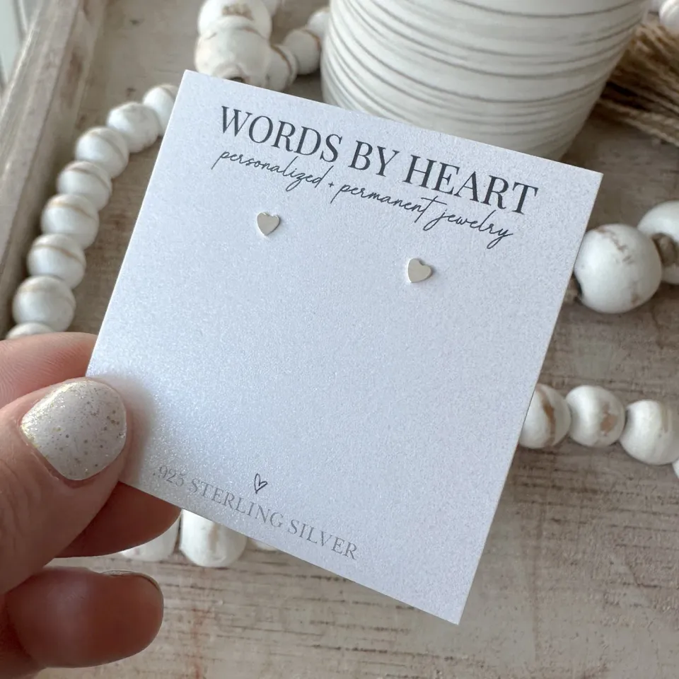WordsByHeartCo WBH Signature Heart orecchini cuore argento
