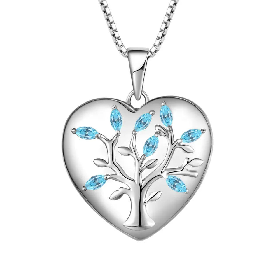 YL Albero Vita Medaglione Cuore Argento 925 45-50cm