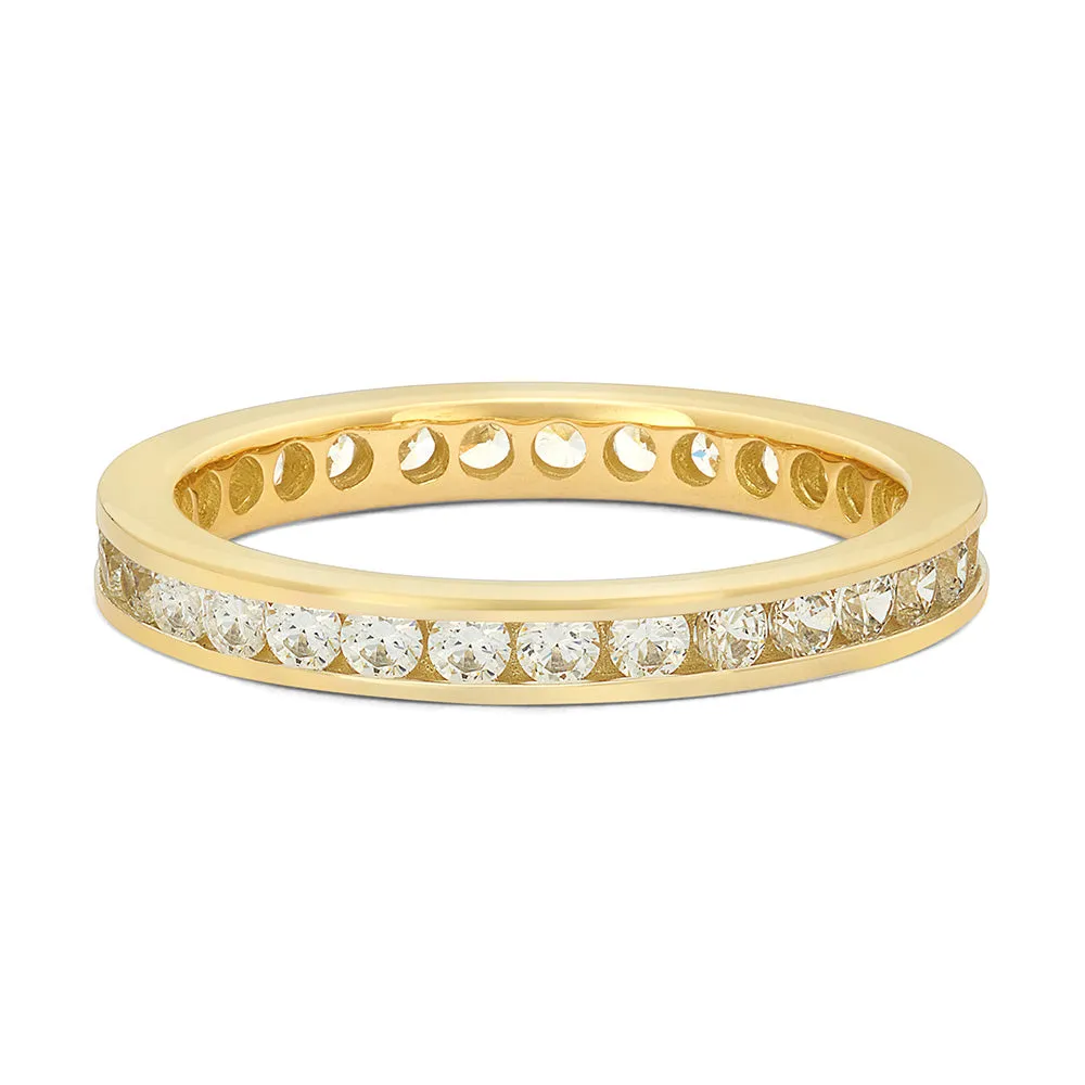 Sinico Eternity Binario anello oro giallo zirconi bianchi