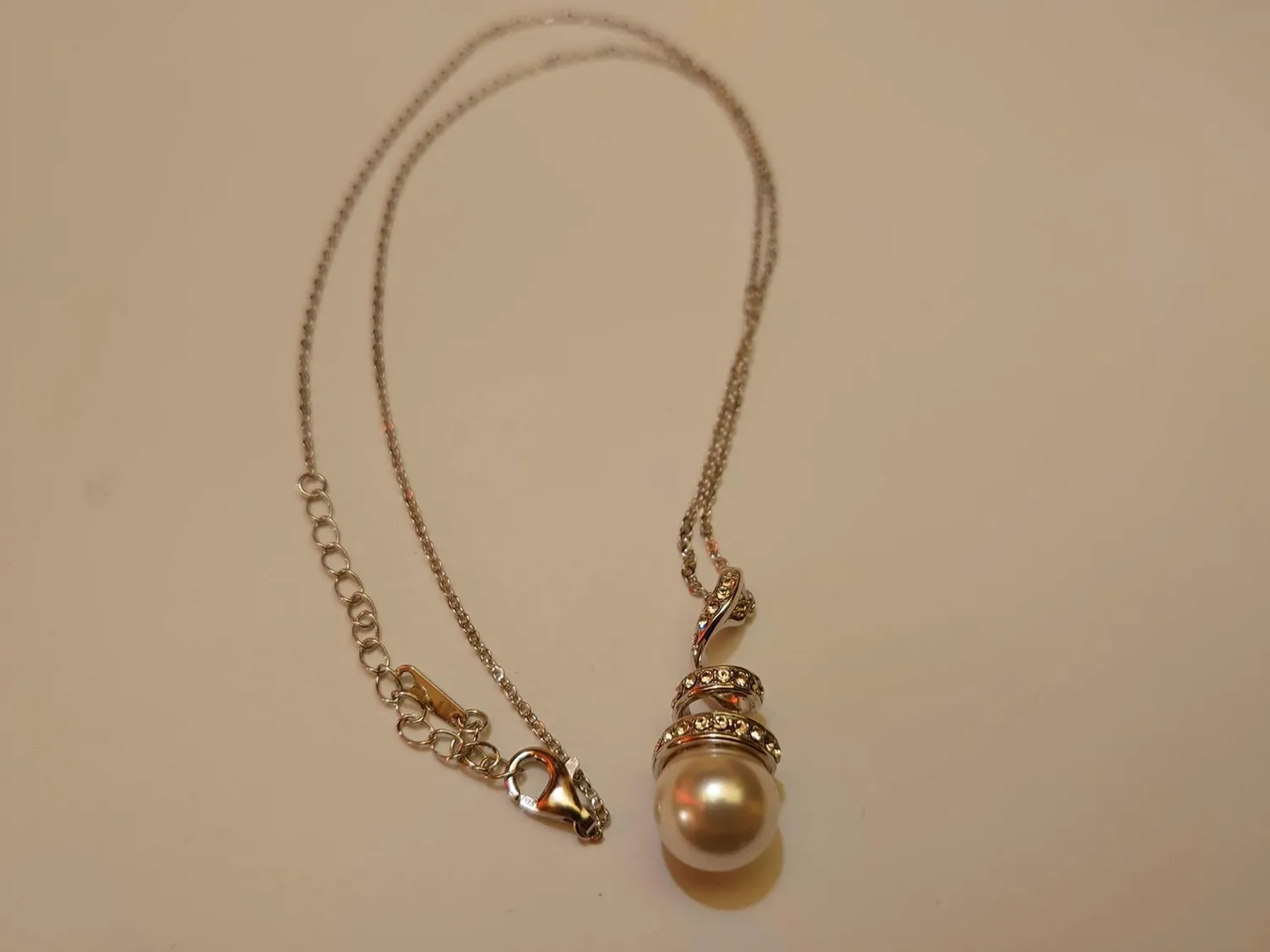CDE Sei l'unico collana oro rosa perle Swarovski