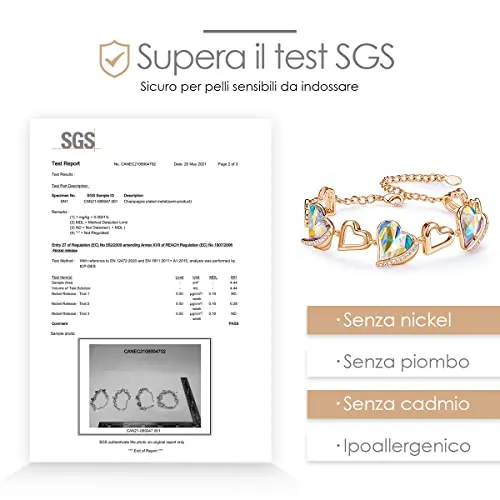 CDE Amore Cuore bracciale cuore placcato oro rosa