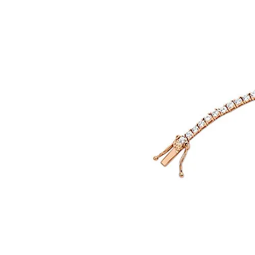 KEZEF Tennis bracciale argento zirconia rosa 2 mm