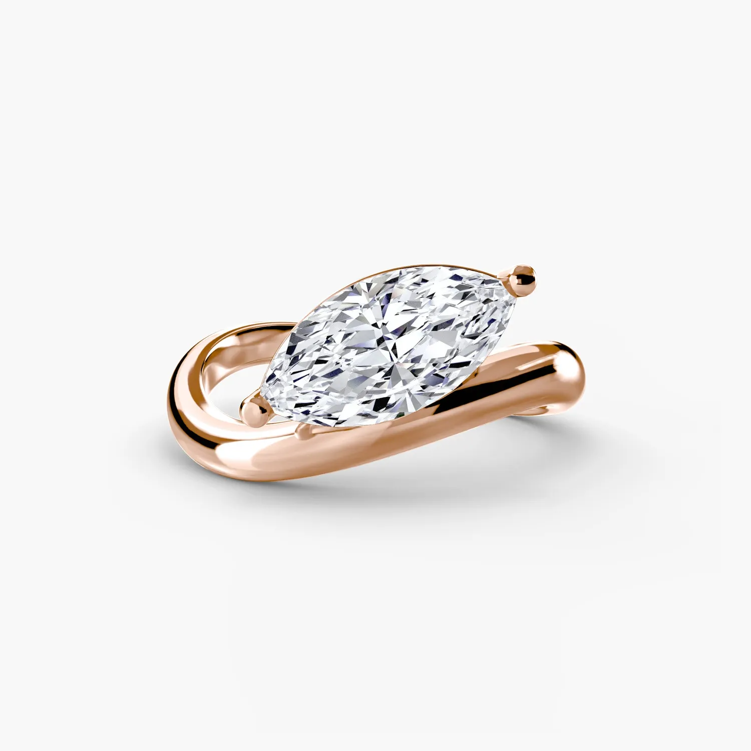 Sinico The Wave Ring anello oro bianco 14Kt marquise