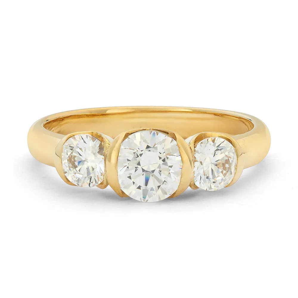 Sinico Trilogy anello oro giallo 18kt misura 13 zirconi