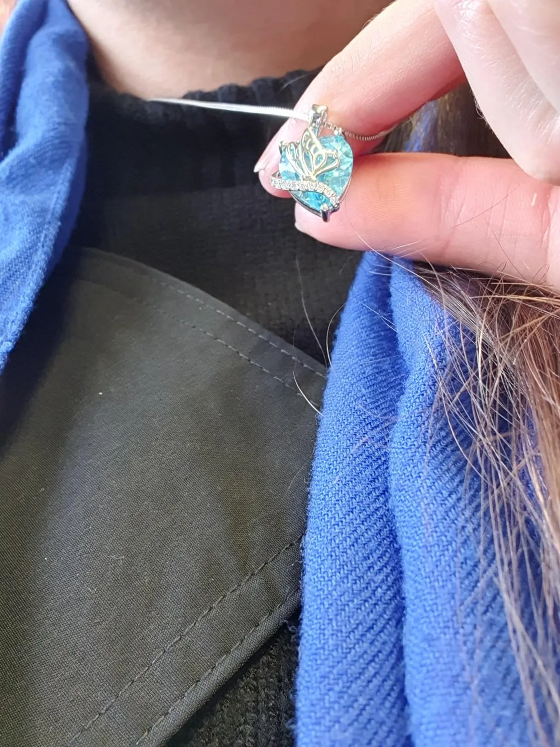 YL Farfalla Cuore collana argento 925 rubino luglio