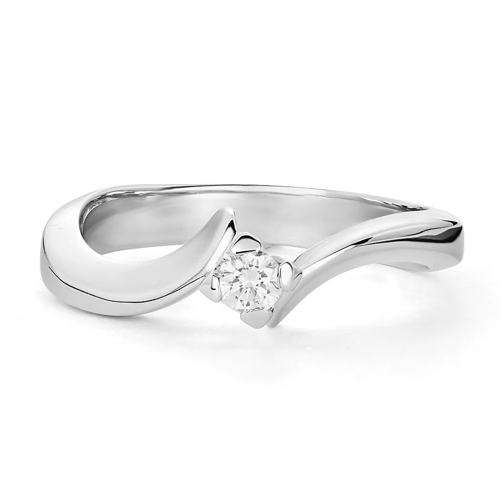 Sinico Promesse contrarié anello oro bianco diamante 0,12 ct