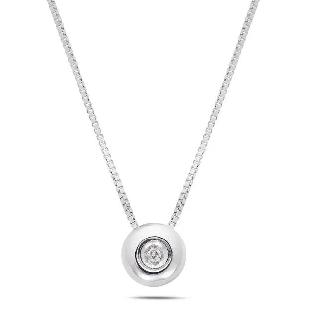 Sinico Donut collana punto luce diamante oro bianco 42 cm