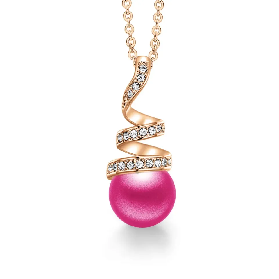 CDE Sei l'unico collana oro rosa perle Swarovski