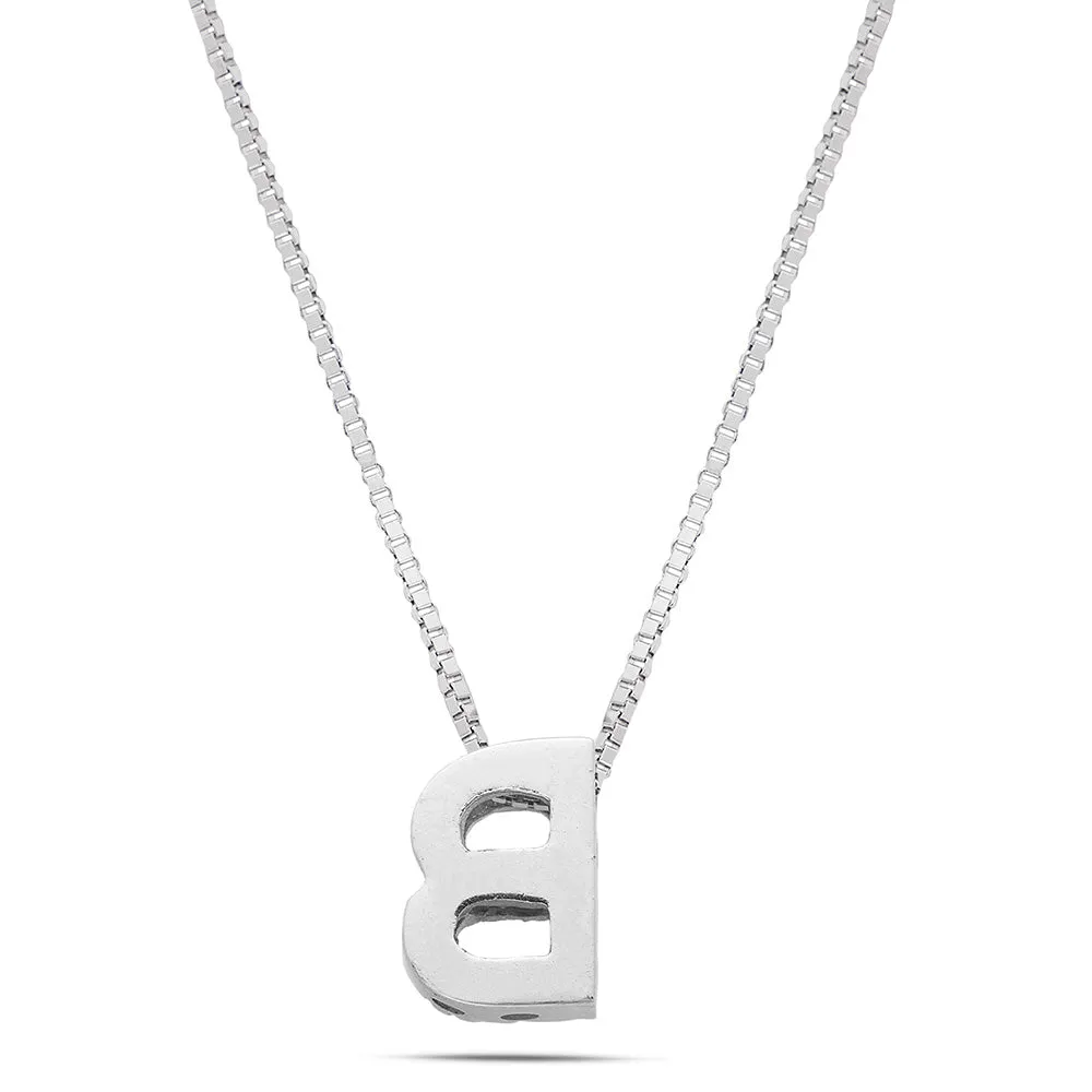 Sinico Letters lettera B piccola collana oro 42 cm diamanti