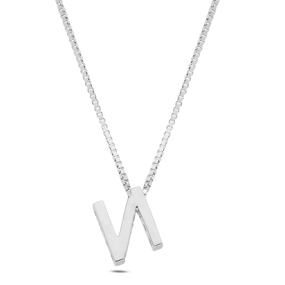 Sinico Letters N piccola collana oro bianco diamanti 42cm