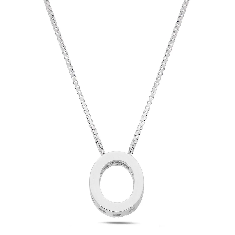 Sinico Letters O collana oro bianco diamanti 42 cm