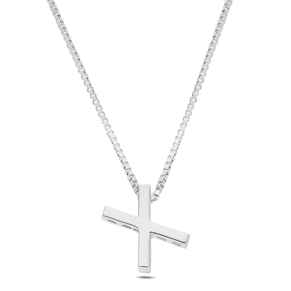 Sinico Letters collana lettera X oro bianco diamanti 42 cm