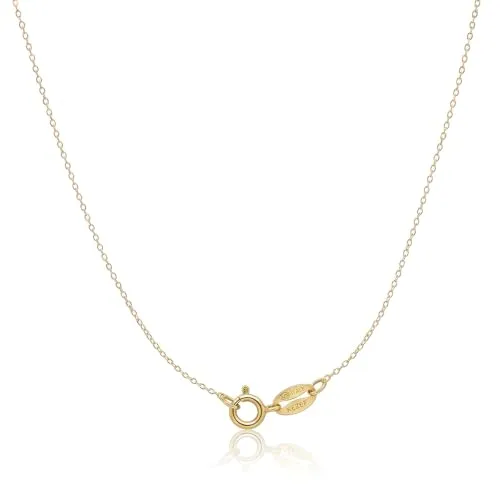 KEZEF Catena collana argento 925 oro 18K maglia ovale 1,3 mm