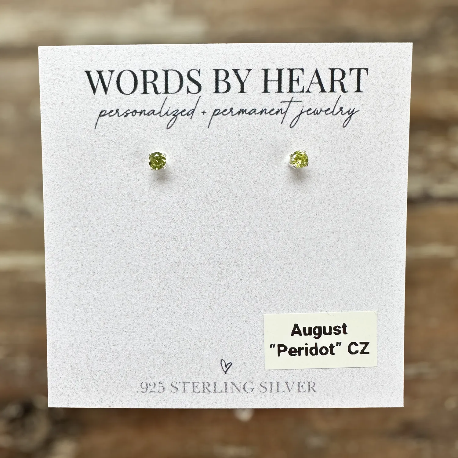 WordsByHeartCo Birthstone 3mm Orecchini argento aprile