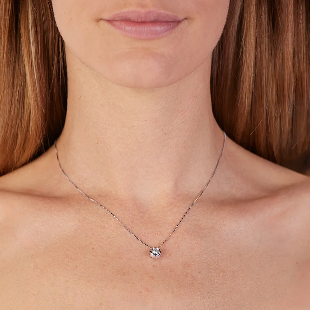 Sinico Donut collana punto luce 42 cm diamante 0,20 ct