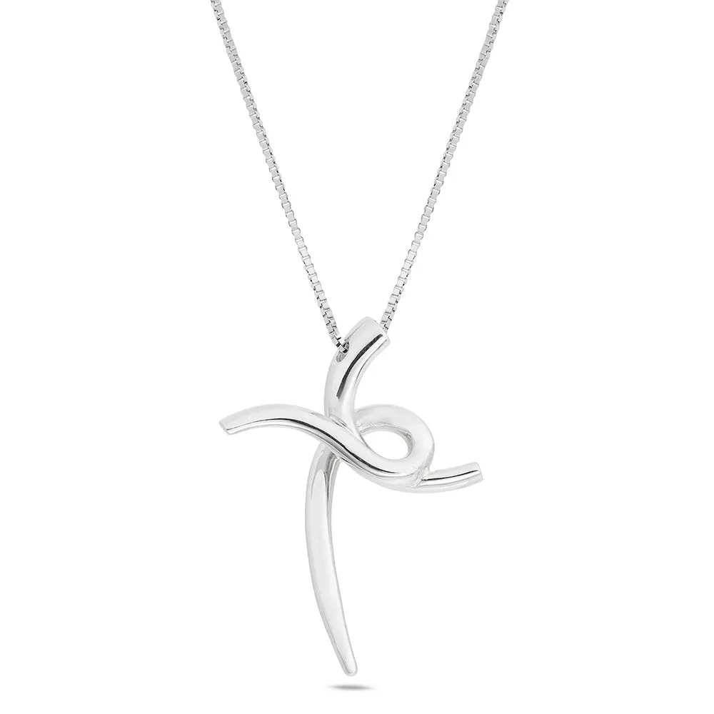 Sinico Mistica Croce collana oro bianco 42 cm diamanti