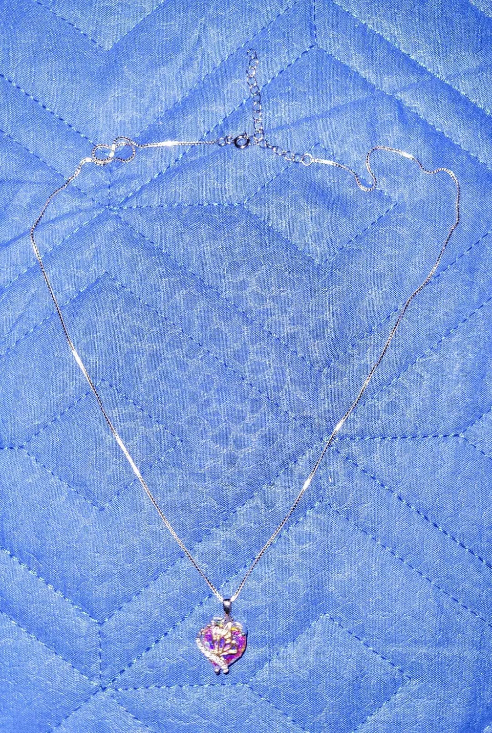 YL Farfalla Cuore collana argento 925 rubino luglio