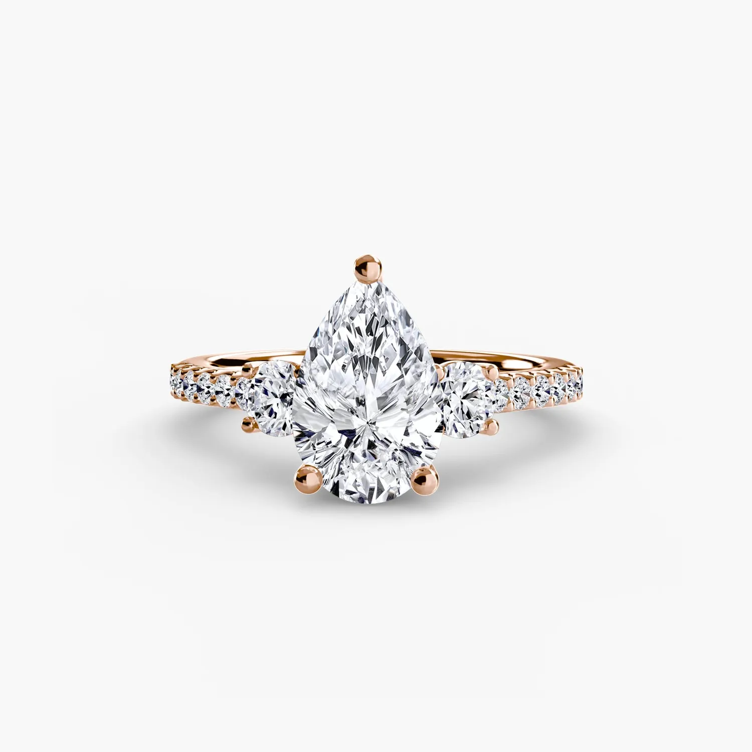 Sinico Trilogy anello three-stone pavé 5 oro giallo 18kt