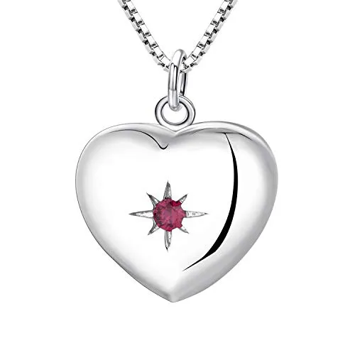 YL Mamma Cuore collana medaglione argento 925 apribile zirconi