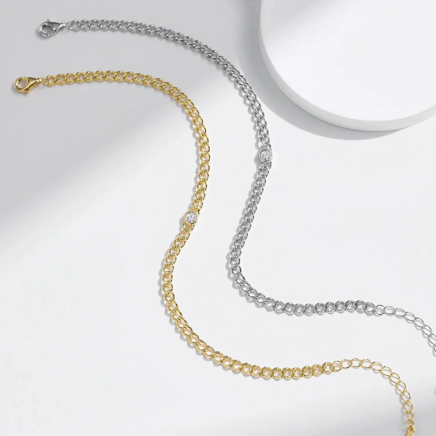 MODIAN Link bracciale moissanite argento 925 maglia tennis