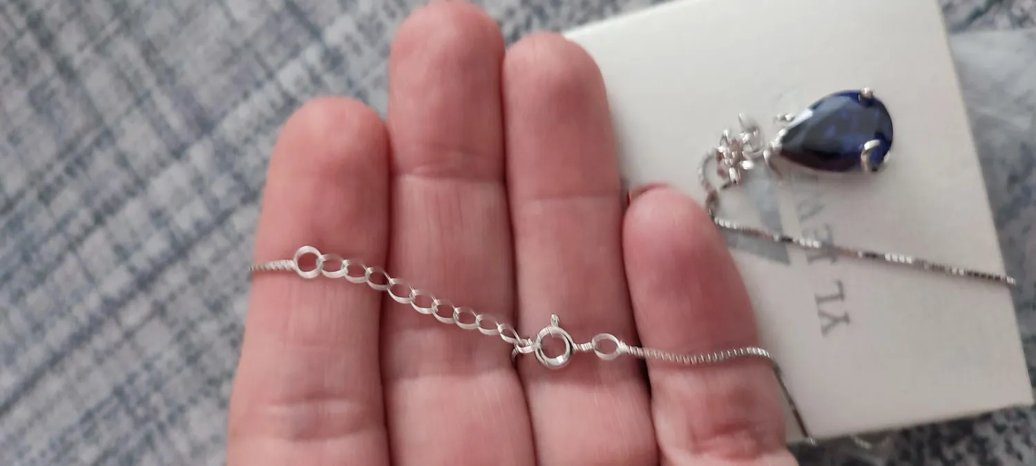 YL Giglio collana argento 925 pietra pera