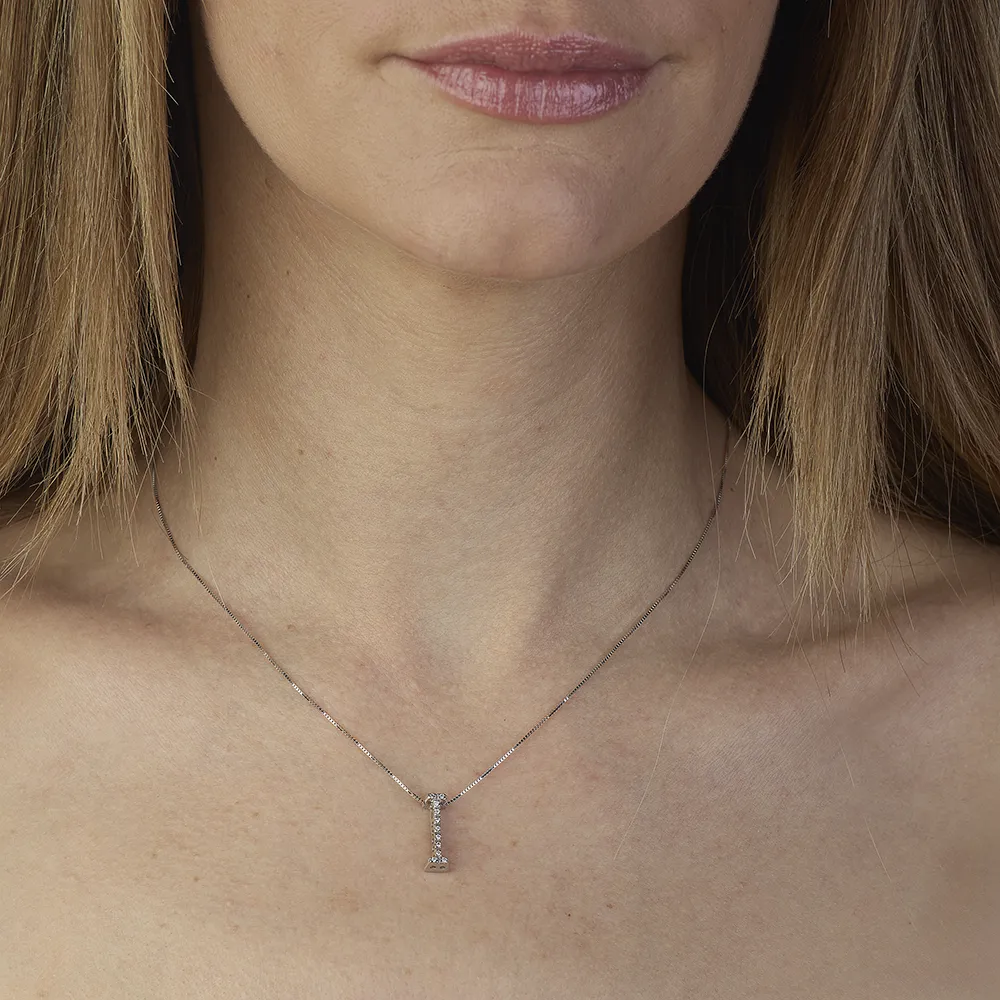 Sinico Letters I collana oro bianco 18 Kt diamanti