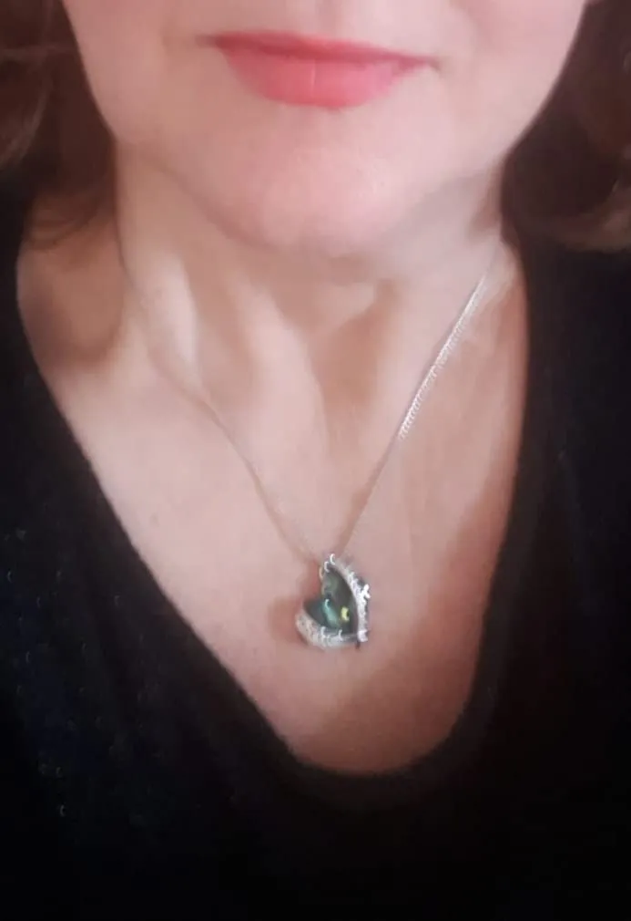 CDE collana cuore angelo oro rosa cristalli birthstone