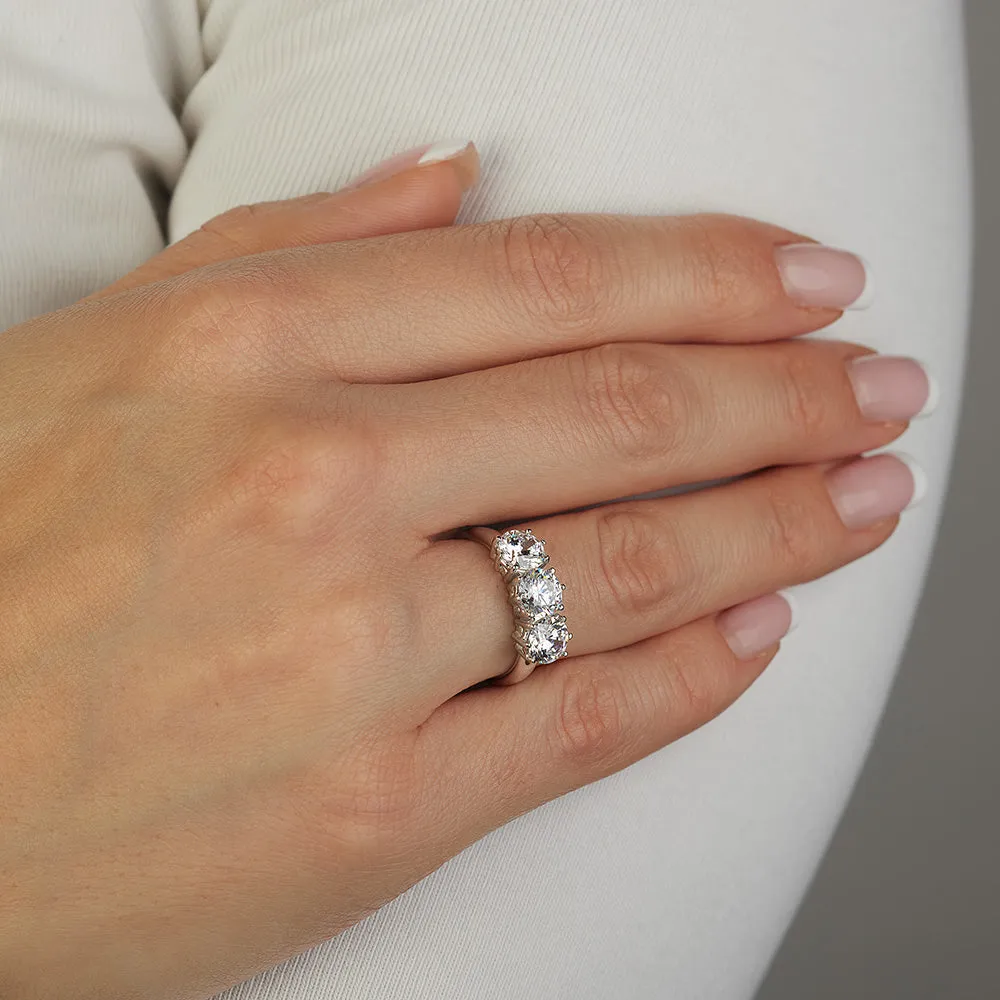 Sinico Trilogy anello oro bianco zirconia misura 14