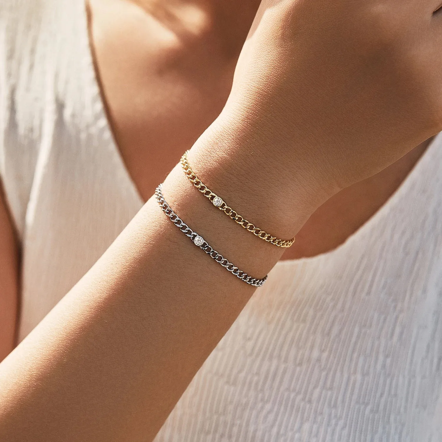 MODIAN Link bracciale moissanite argento 925 maglia tennis