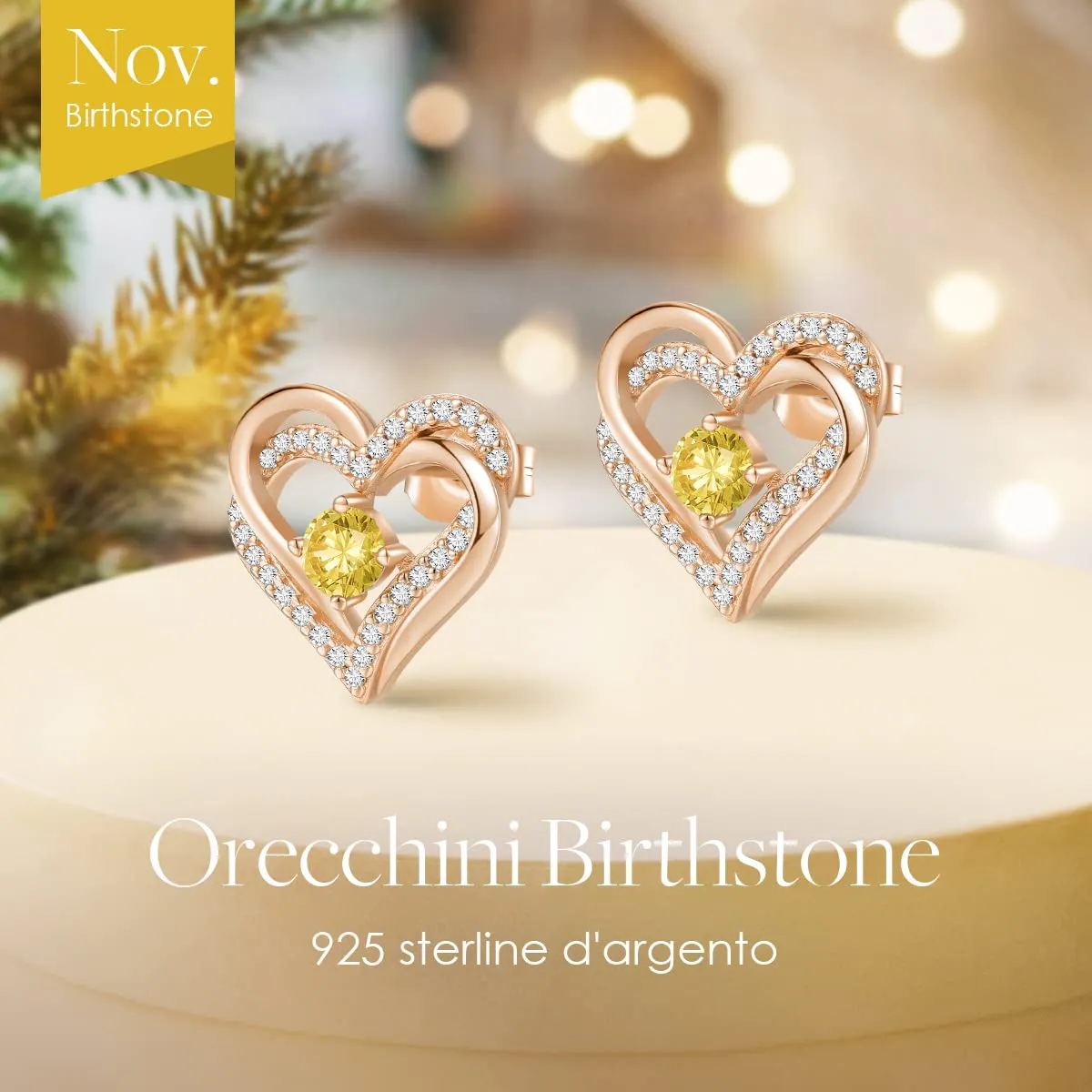 CDE Cuore orecchini donna argento 925 placcato oro