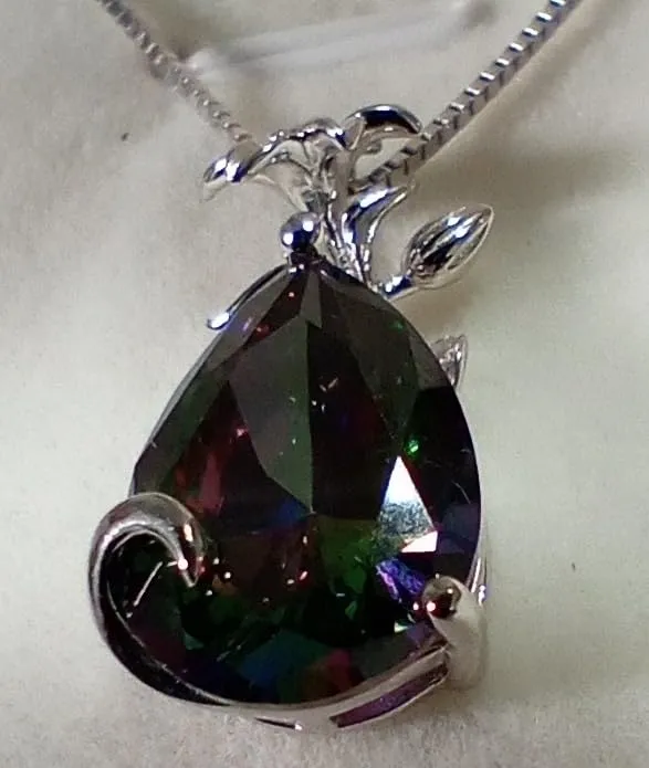 YL Giglio collana argento 925 pietra pera