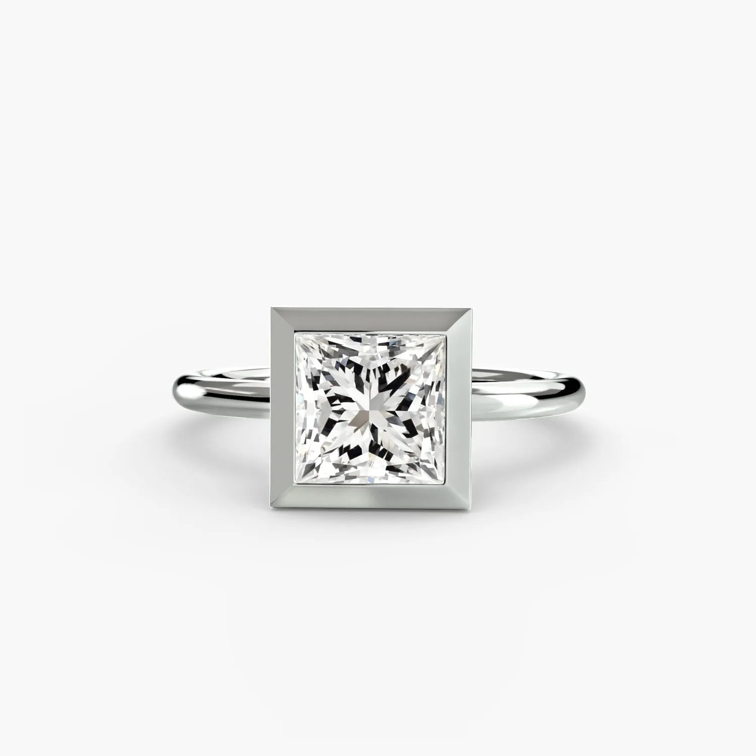 Sinico Bezel Set anello solitario castone oro misura su scelta
