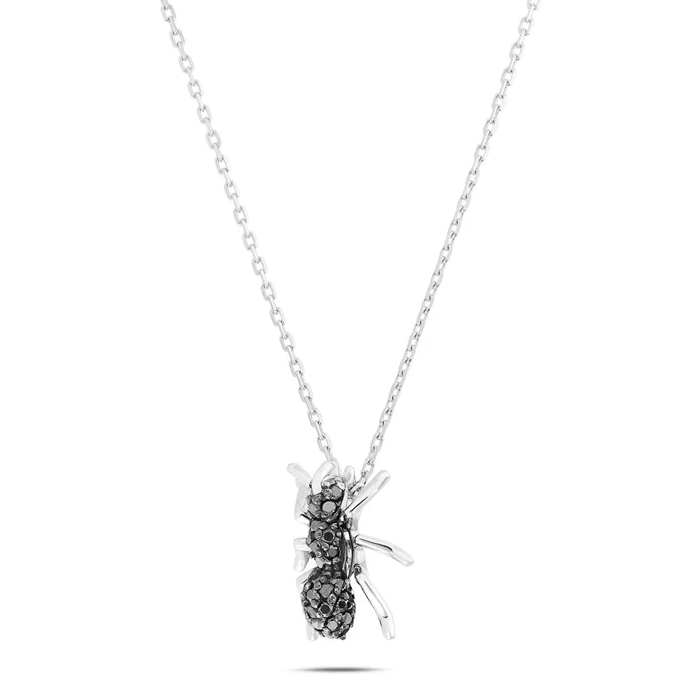 Sinico Good Luck collana formica diamanti neri oro bianco 42cm