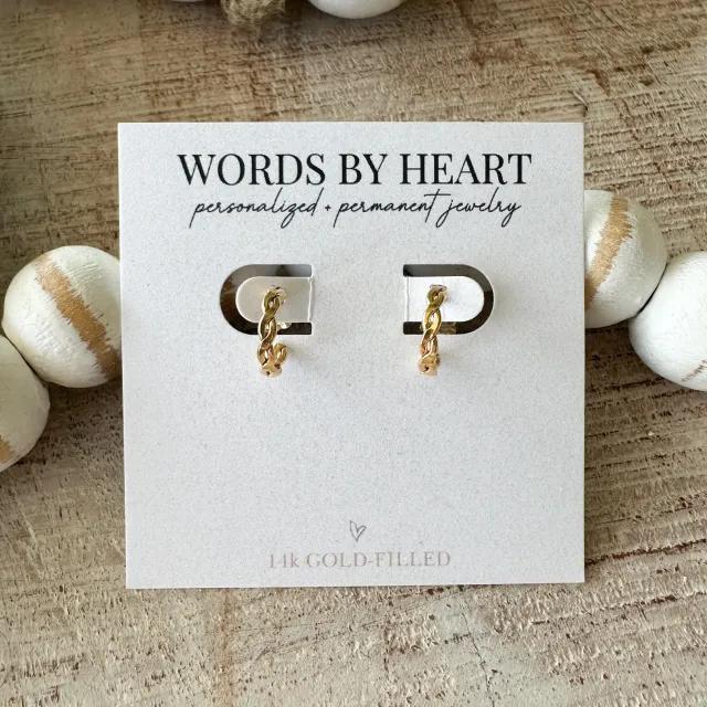 WordsByHeartCo 1/2” Woven Hoop orecchini cerchio argento 925
