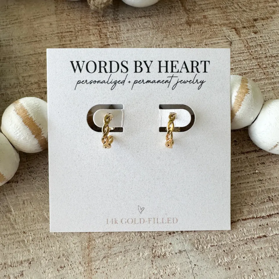 WordsByHeartCo 1/2” Woven Hoop orecchini cerchio argento 925