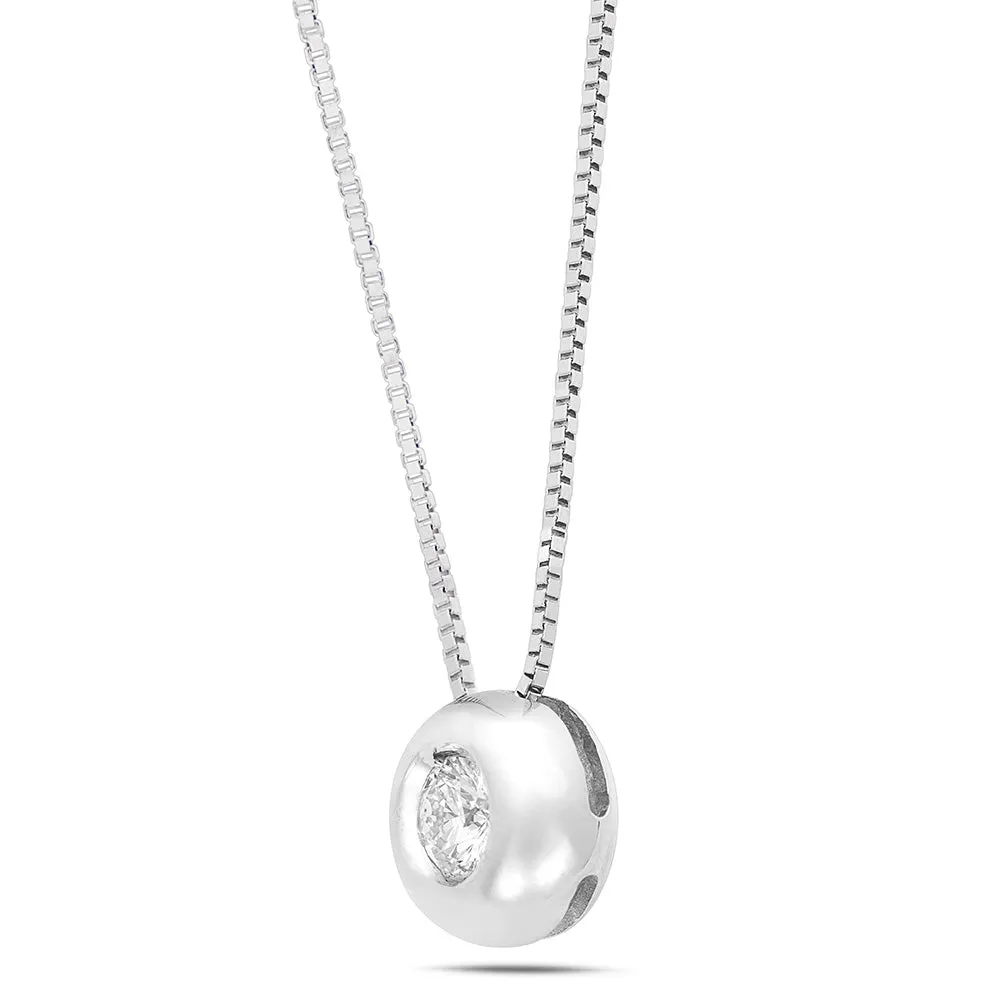 Sinico Donut collana punto luce 42 cm diamante 0,20 ct