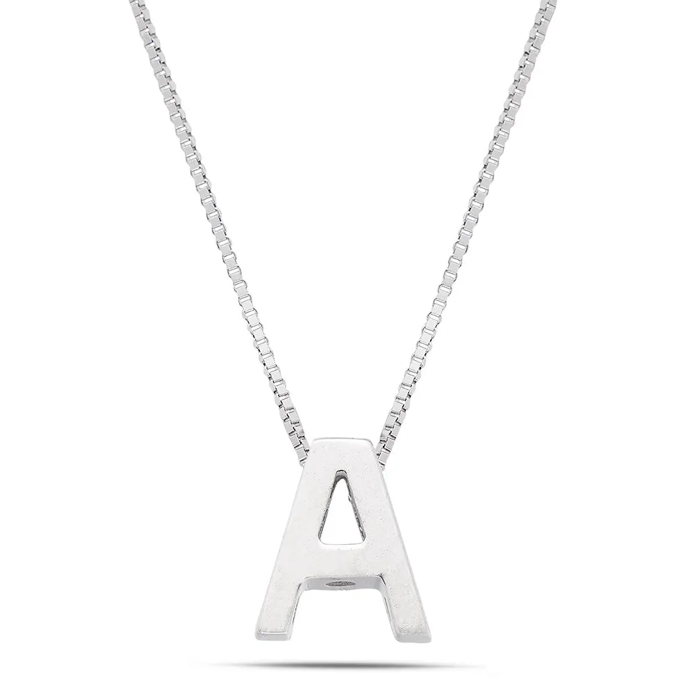 Sinico Letters A Collana Oro Bianco 18Kt Diamanti 42 cm