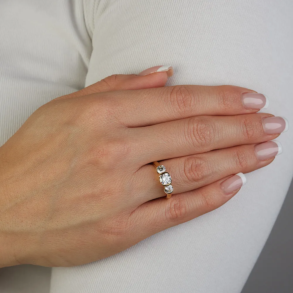 Sinico Trilogy anello oro giallo 18kt misura 13 zirconi