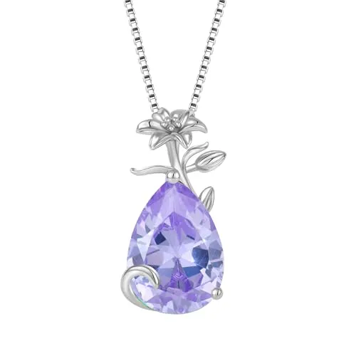 YL Giglio collana argento 925 pietra pera