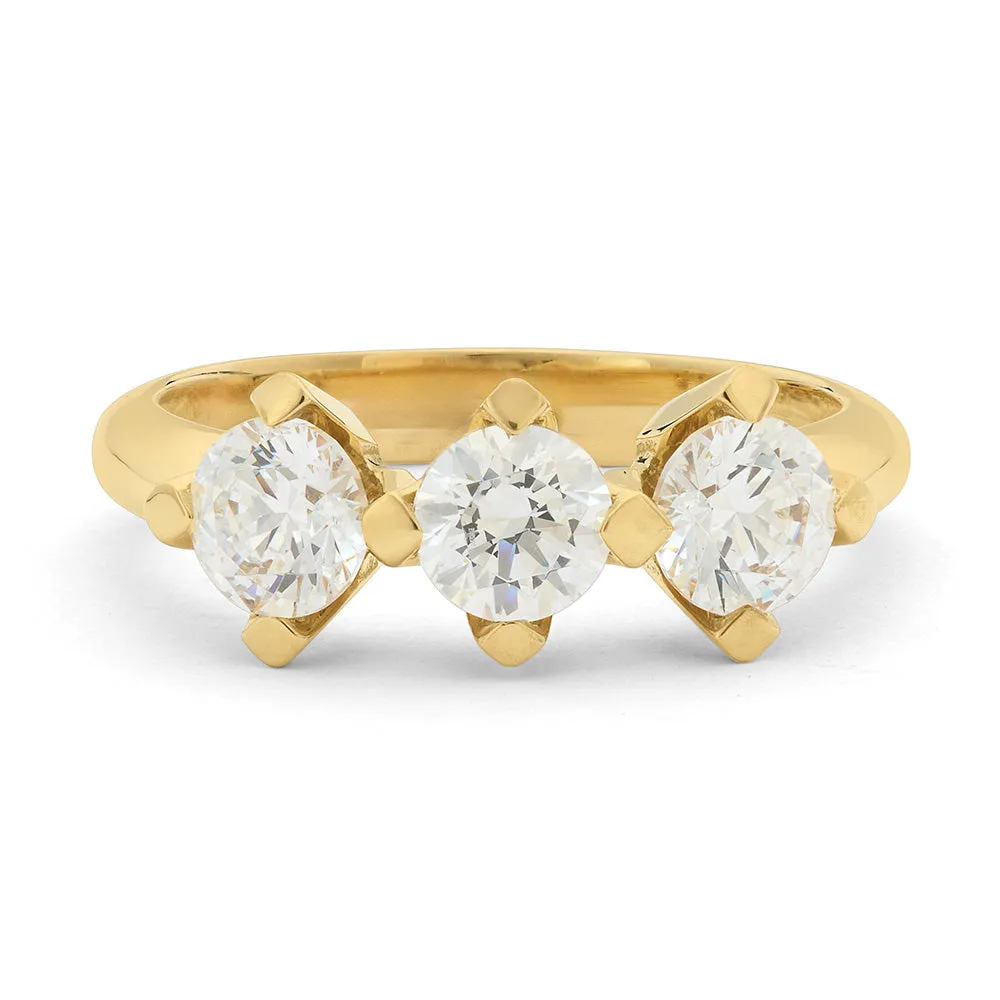 Sinico Trilogy anello oro giallo zirconia misura 13
