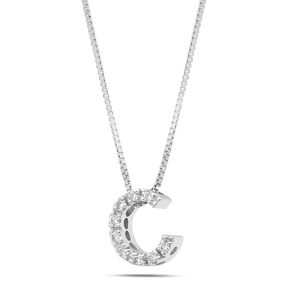 Sinico Letters C piccola collana oro 42 cm diamanti