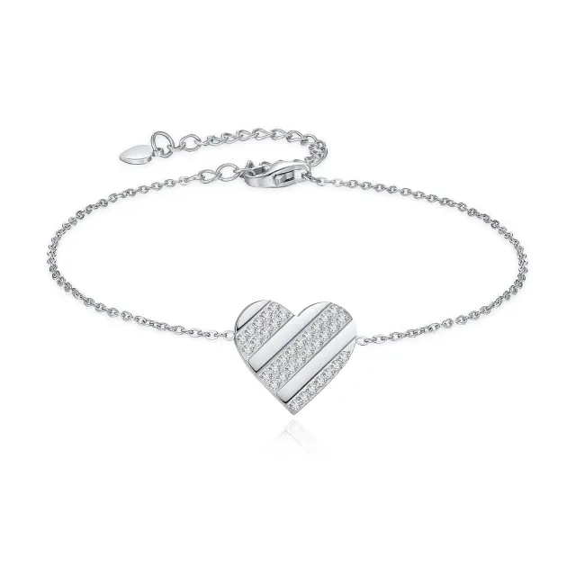 CDE Cuore bracciale cuore zirconia regolabile donna