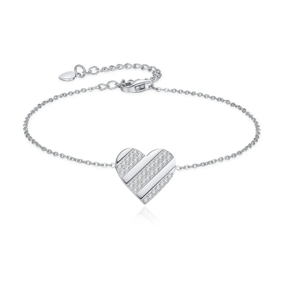 CDE Cuore bracciale cuore zirconia regolabile donna