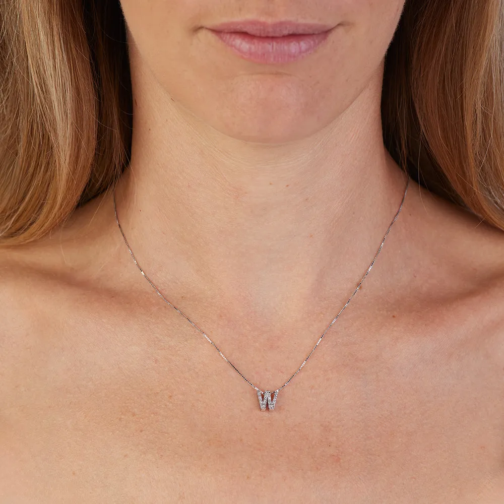 Sinico Letters W Piccola collana oro diamanti