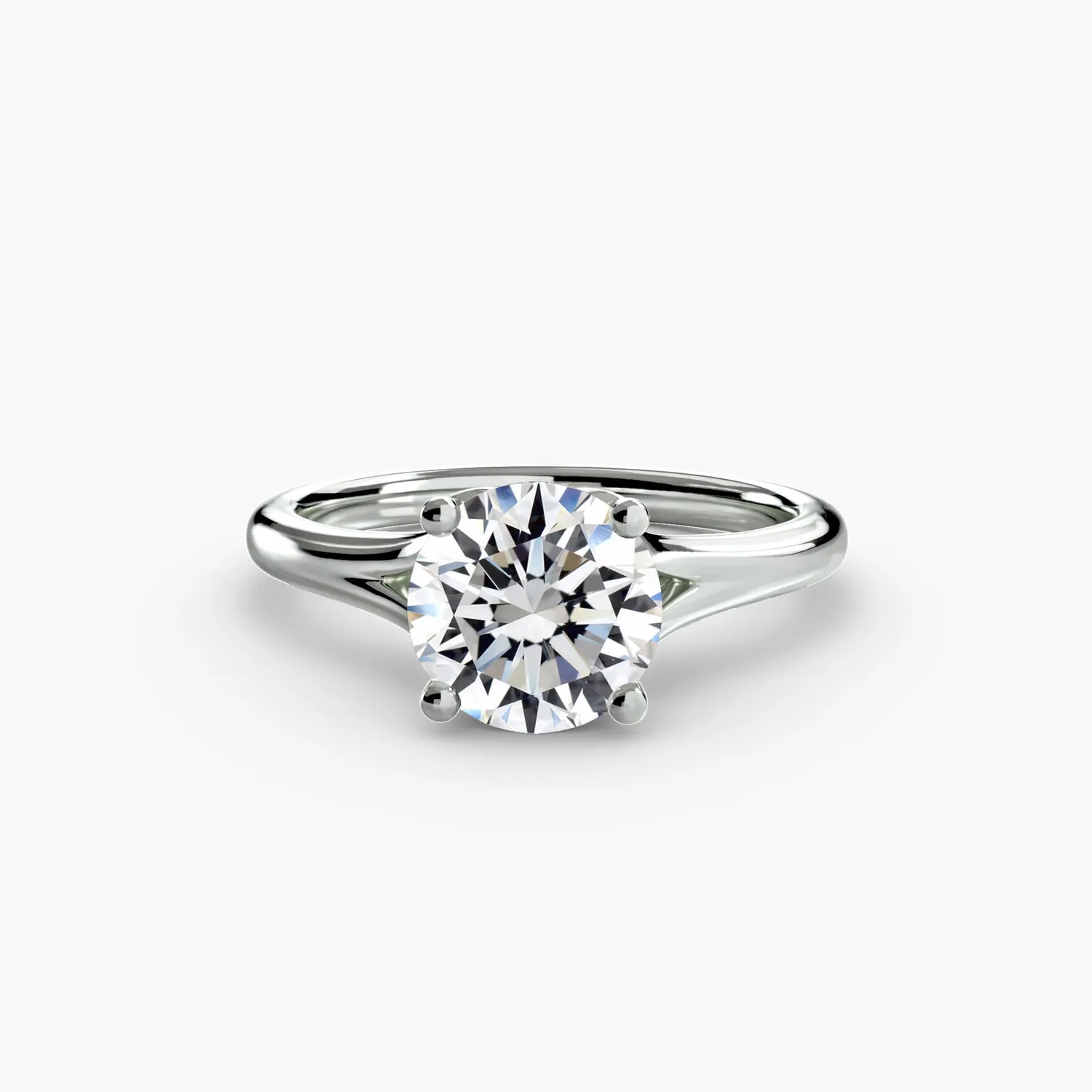 Sinico Solitaire 4 anello oro bianco 14 Kt tondo