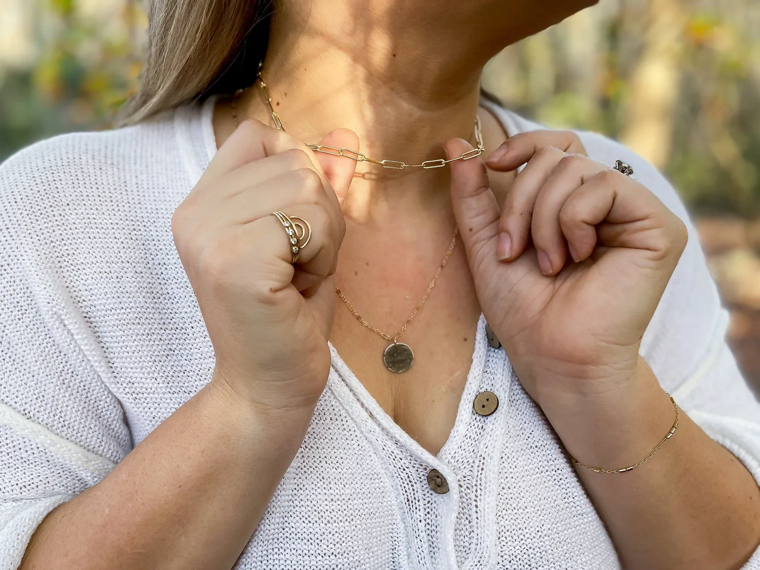 WordsByHeartCo Charlotte collana paperclip argento 925 maglie