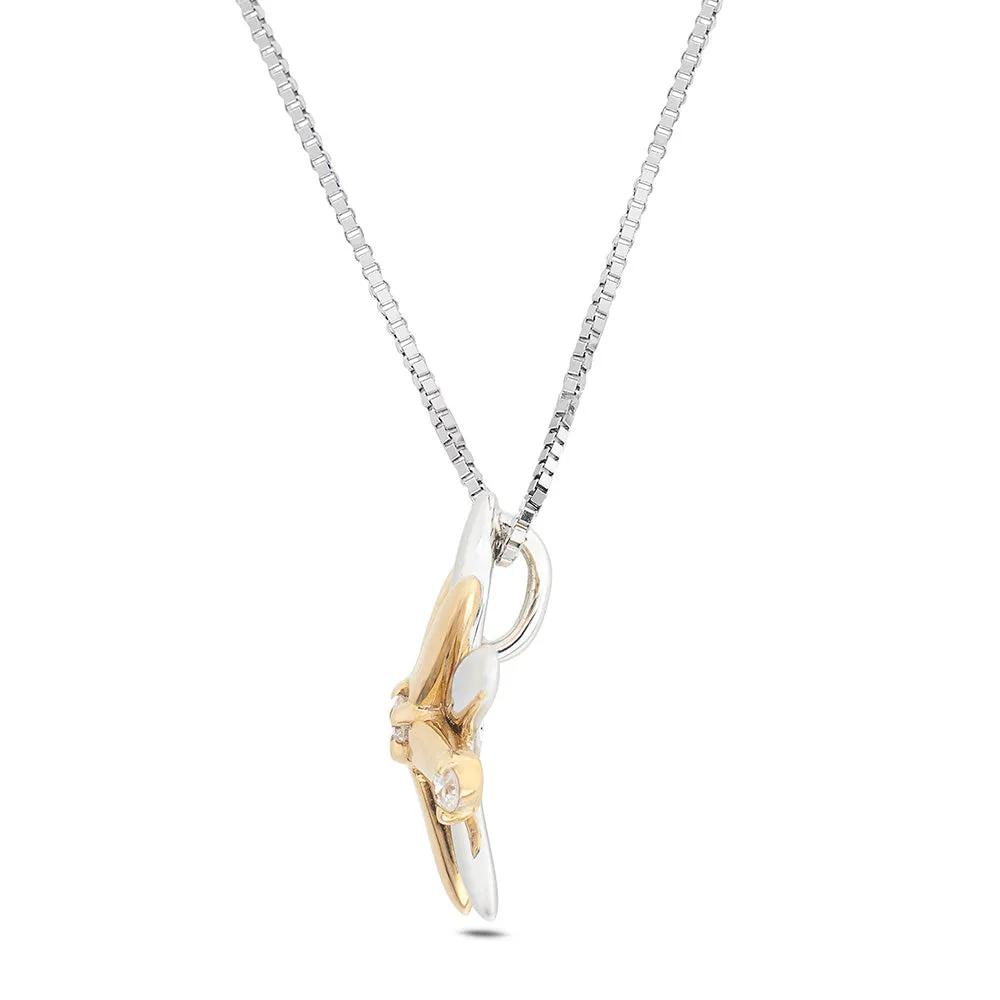 SINICO Coccole collana sole oro bianco rosa con diamanti